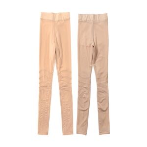 DELPHINE MURAT - BIKER LEGGINGS - SEE THROUGH STRETCH TULLE  - NUDE - S